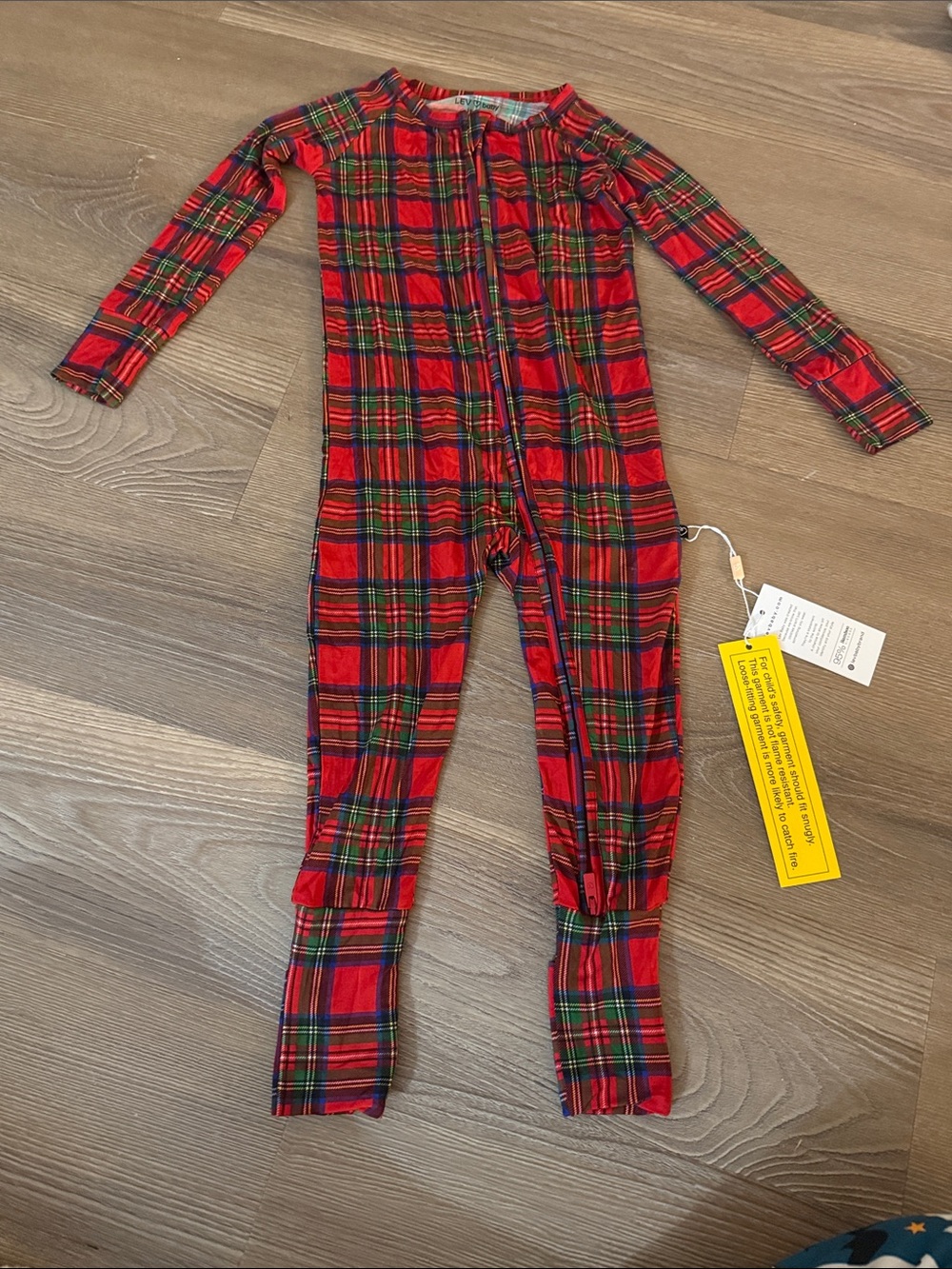 NWT Lev Baby Bamboo Convertible Zipper Romper Plaid Convertible Romper -18-24m